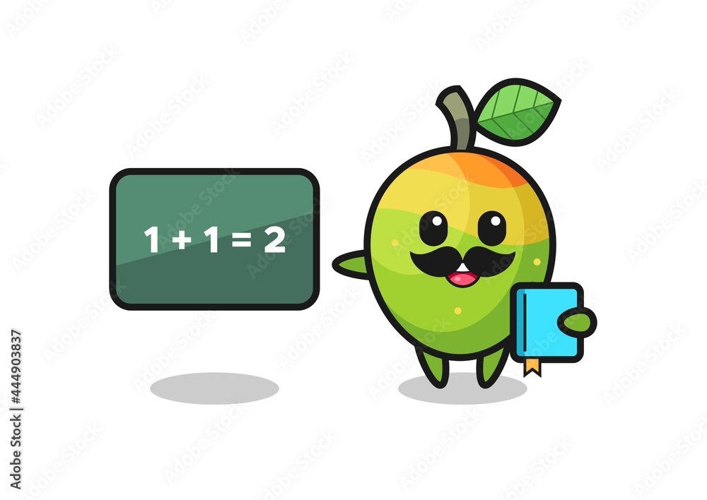 Illustration of mango character as a teacher Illustration of mango character as a teacher