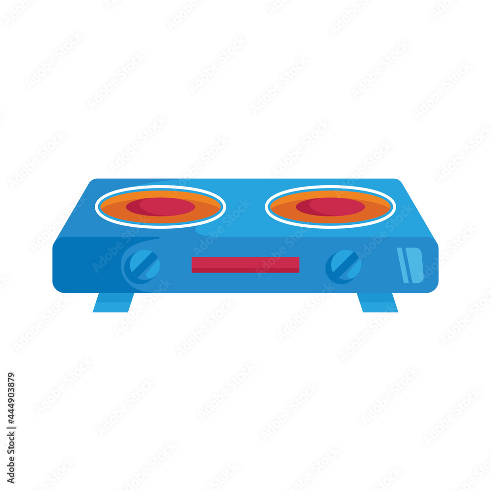 Fototapeta premium Illustration of simple gas stove with shadow detail flat design art vector
