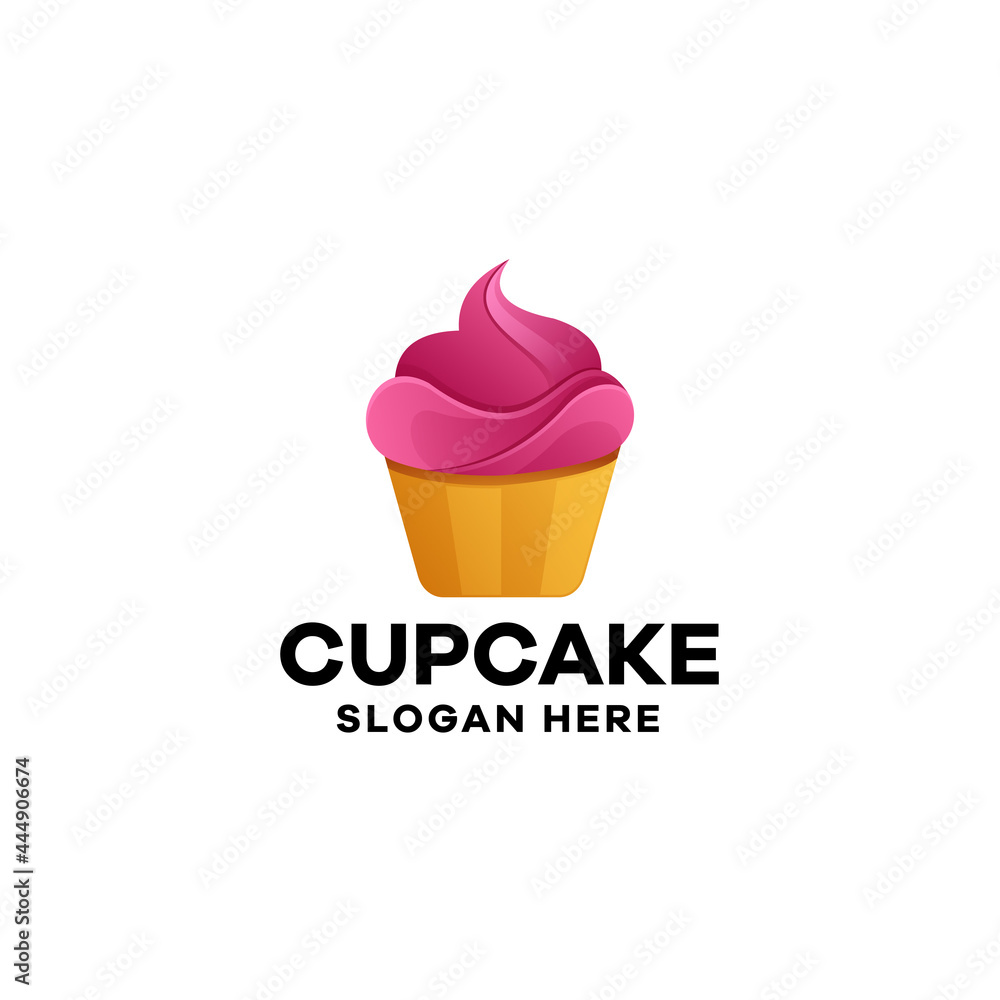 Cupcake Gradient Logo Design Cupcake Gradient Logo Design