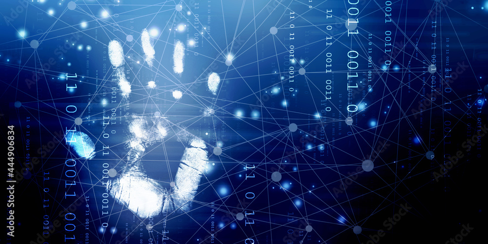 Obraz premium Fingerprint Scanning Technology Concept 2d Illustration