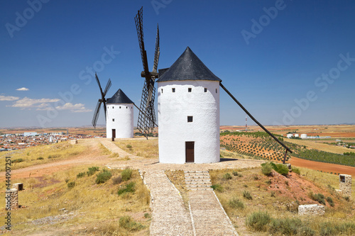 Windmills on Hilltop of Cerro de San Anton, Alcazar de San Juan, Castilla la Mancha, Spain
