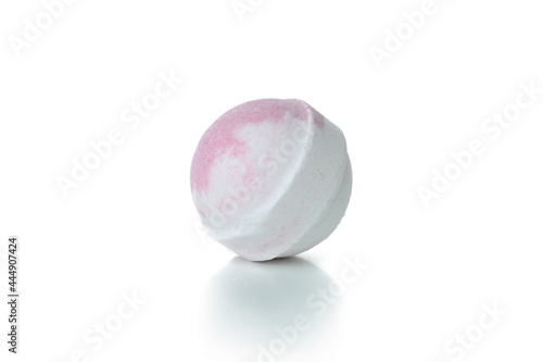 Bath ball isolated on white background, close up