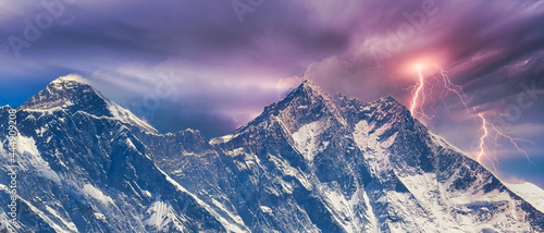 Mount Everest with a Stormy COmposition
