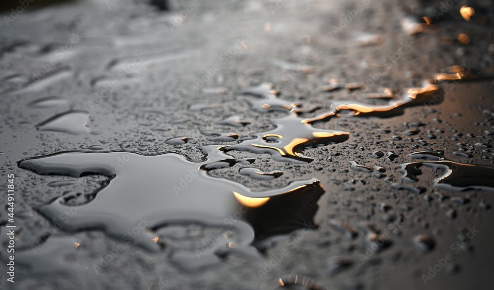 Close up water drops on metal surface can be used for web design Close up water drops on metal surface can be used for web design