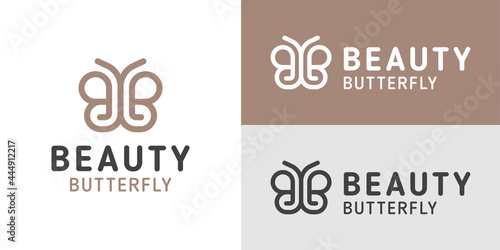 line art style logos of letter BB for beauty butterfly can be used woman product business brand