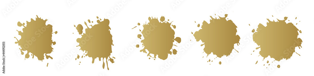Vector golden ink brush texture. Paint posters, flyers, cards, banners ...