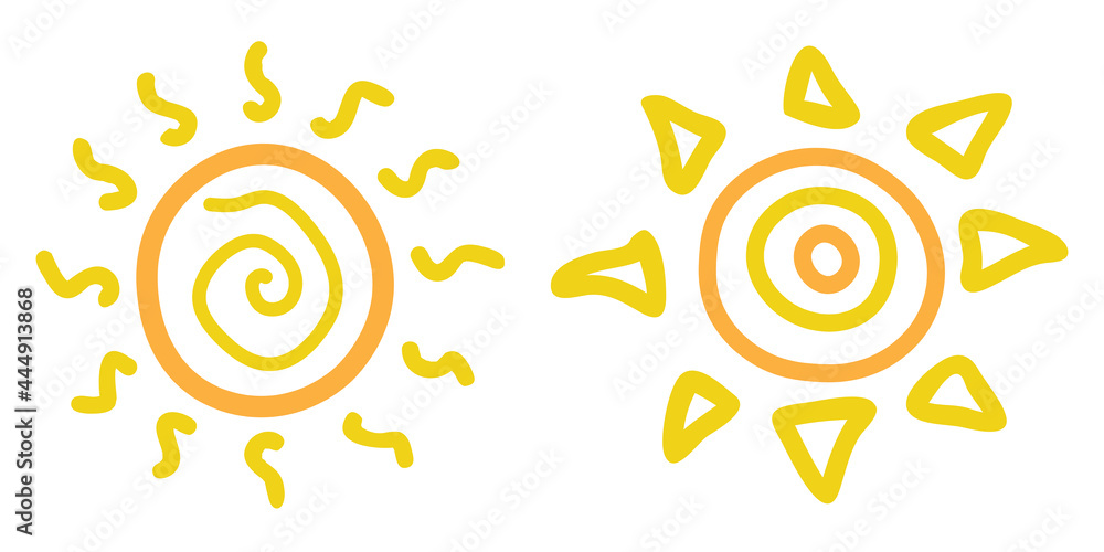 Artistic Hand Drawn Sun - Hand drawn illustration of a bunch type of suns suitable for decoration, nature ornament, children book illustration, and illustration in general - Vector Illustration Artistic Hand Drawn Sun - Hand drawn illustration of a bunch type of suns suitable for decoration, nature ornament, children book illustration, and illustration in general - Vector Illustration