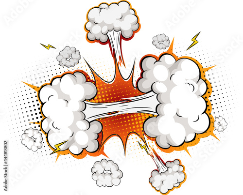 Blank boom comic speech bubble on white background