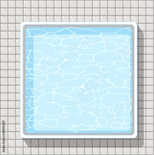 Top view of swimming pool on white background