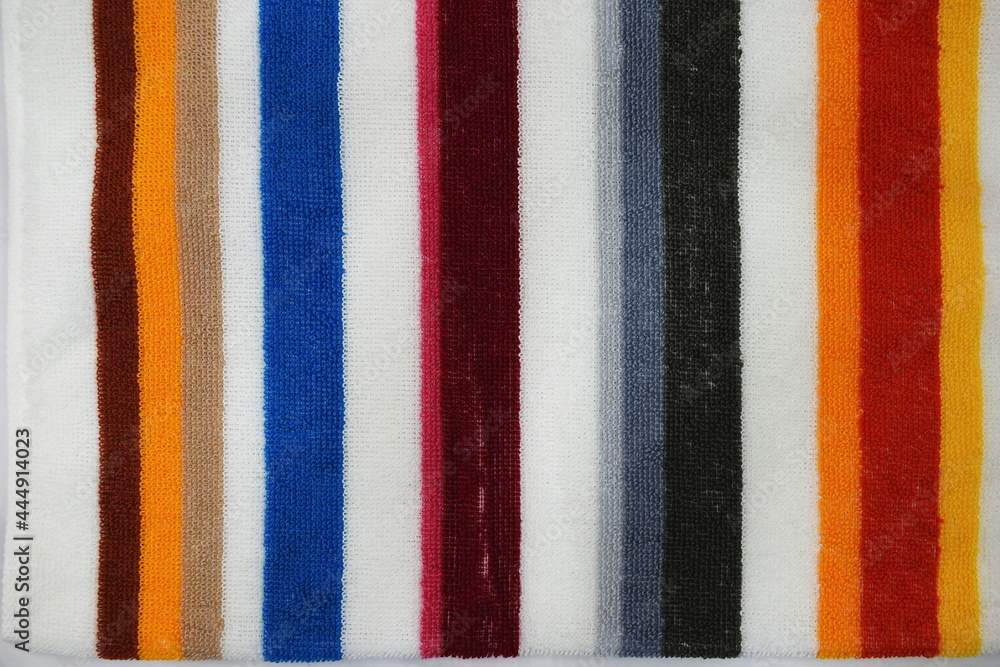 Fototapeta premium Closeup texture of Beach towel Colorful horizontal stripes background