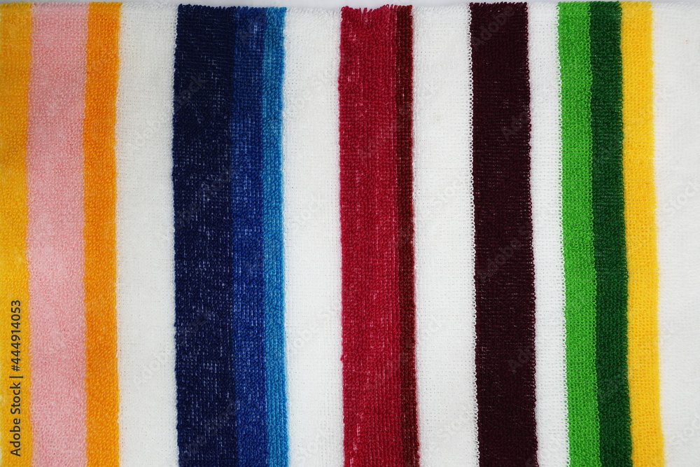 Fototapeta premium Closeup texture of Beach towel Colorful horizontal stripes background