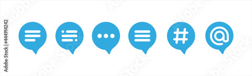 Chat icon vector isolated on background. Trendy message symbol. Hashtag icon in bubble. Hashtag speech bubble icon. Pixel perfect. Vector illustration.