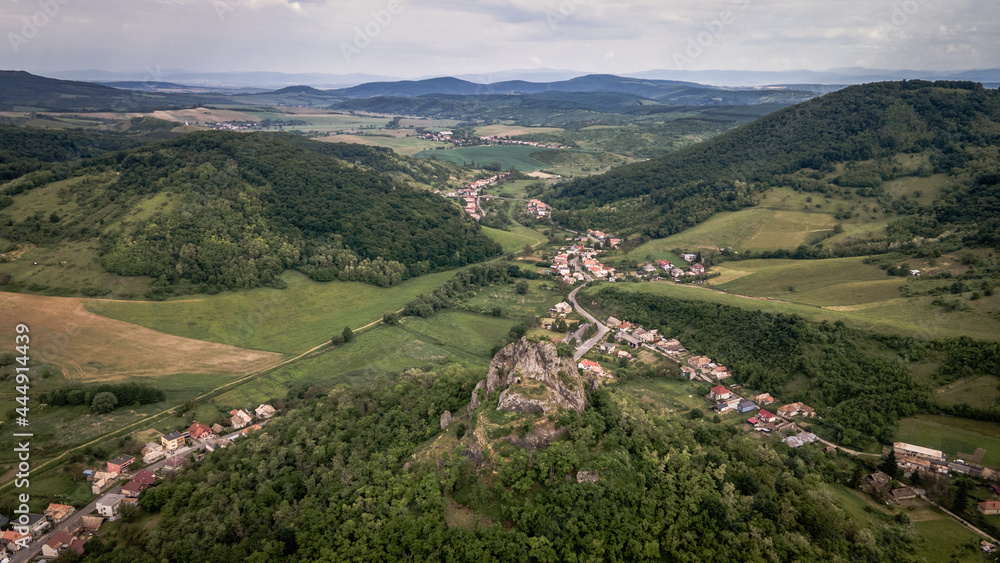 Aerial view of the village Hajnacka in Slovakia