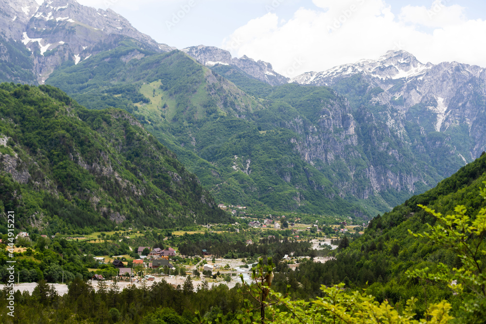 Fototapeta premium Mountain landscape in national park Theth in the Albanian alps.