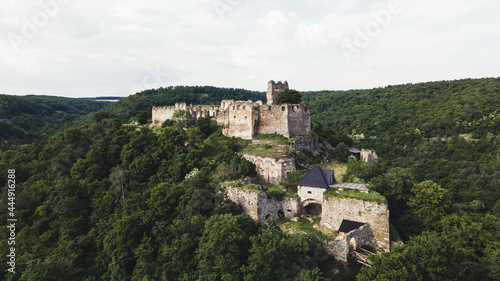 Aerial view of Cabrad Castle near the village of Cabradsky Vrbovok, Slovakia