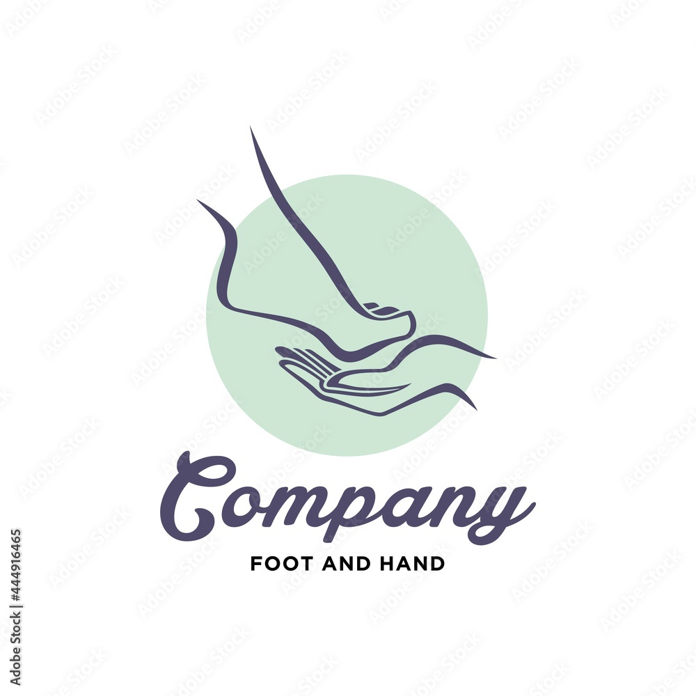 Foot and Hand Logo Design Vector Image Foot and Hand Logo Design Vector Image
