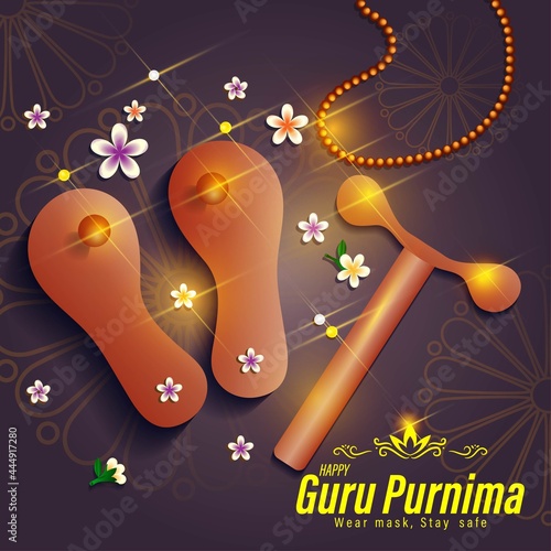 Vector illustration for Indian festival Guru Purnima;