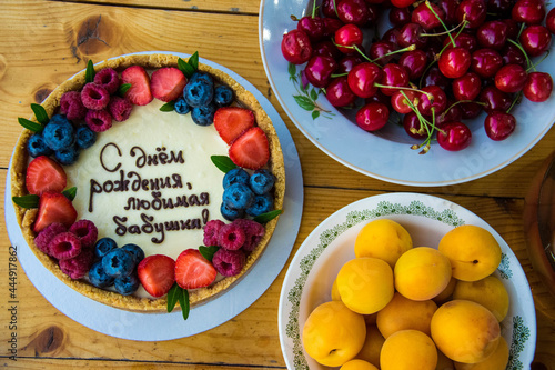 cke with berries,happy birthday beloved grandmother photo