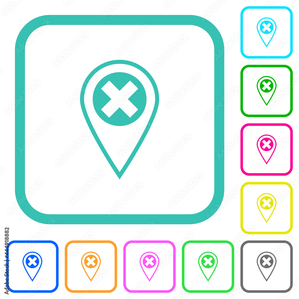 GPS location cancel vivid colored flat icons GPS location cancel vivid colored flat icons