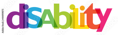 DIASBILITY colorful vector typography banner with white background
