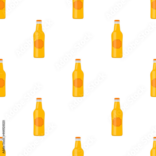 Illustration on theme seamless beer glass bottles with lid for brewery