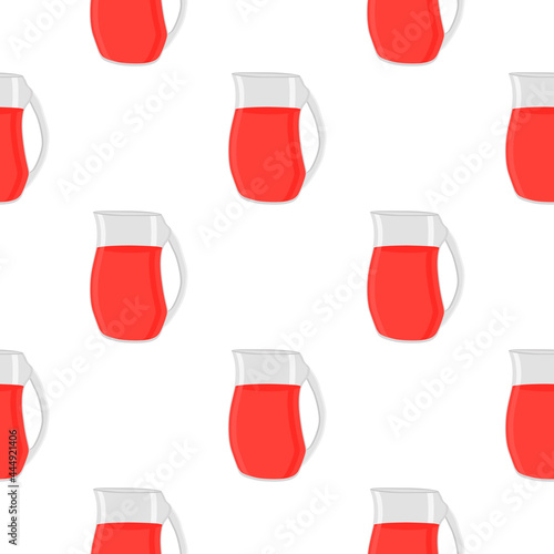 Illustration on theme big colored lemonade in glass jug