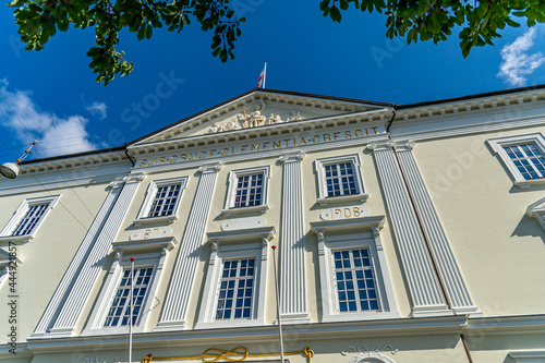 Картината върху платно Freemasons' white building in the middle of Aarhus