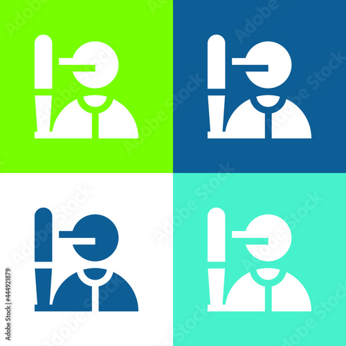 Batter Flat four color minimal icon set