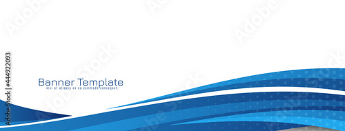 Abstract blue wave design modern banner template