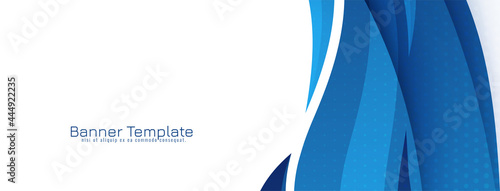 Modern blue wave design concept banner template