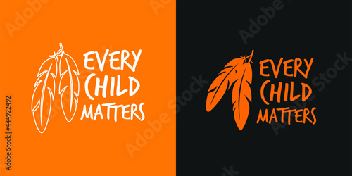 Every Child Matters and Orange Shirt Day Canada. 30 September. Memorial in tribute to aboriginal children whose remain found in Residential School in Kamloops, Canada. T-shirt Design.
