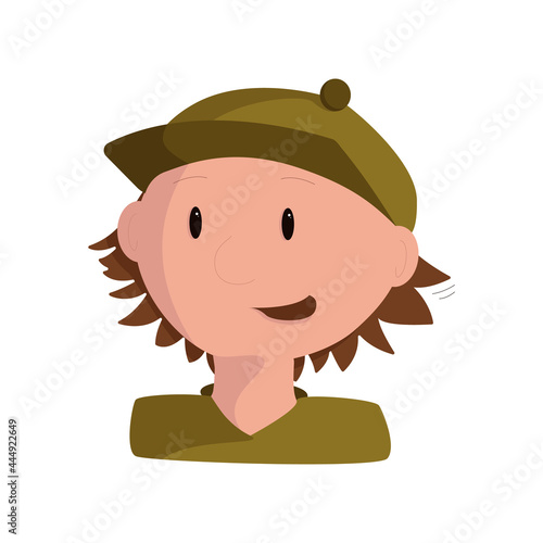 one perky young man in a cap and green t-shirt
