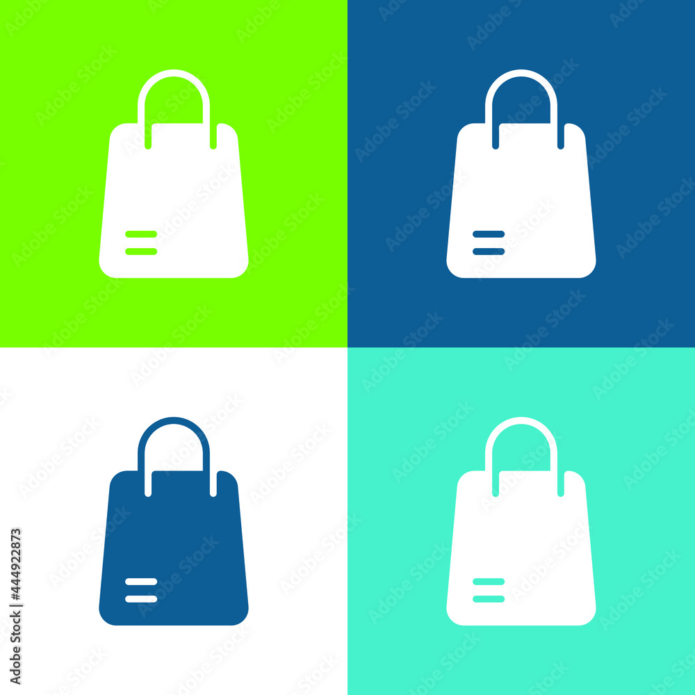 Bag Flat four color minimal icon set Bag Flat four color minimal icon set