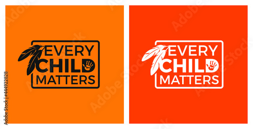 Every Child Matters and Orange Shirt Day Canada. 30 September. Memorial in tribute to aboriginal children whose remain found in Residential School in Kamloops, Canada. T-shirt Design.