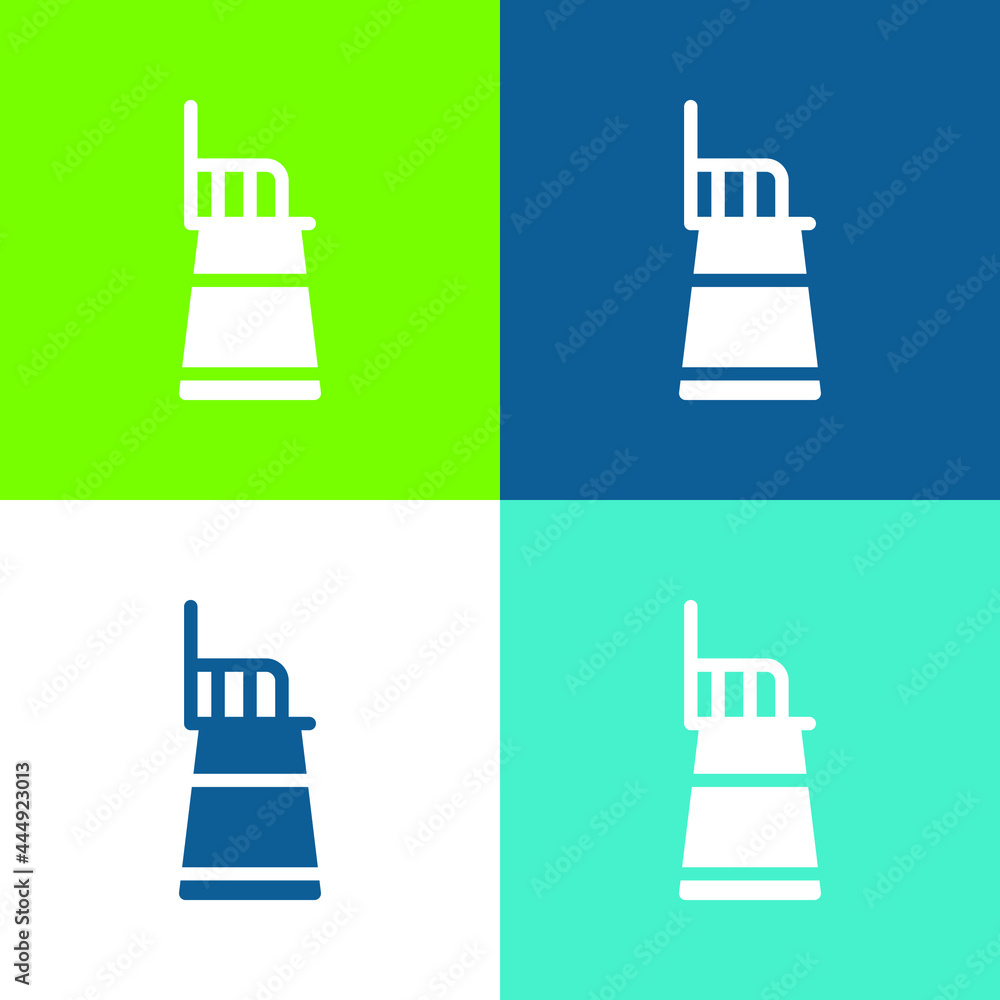 Baby Chair Flat four color minimal icon set