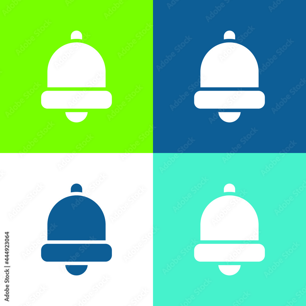 Bell Flat four color minimal icon set Bell Flat four color minimal icon set