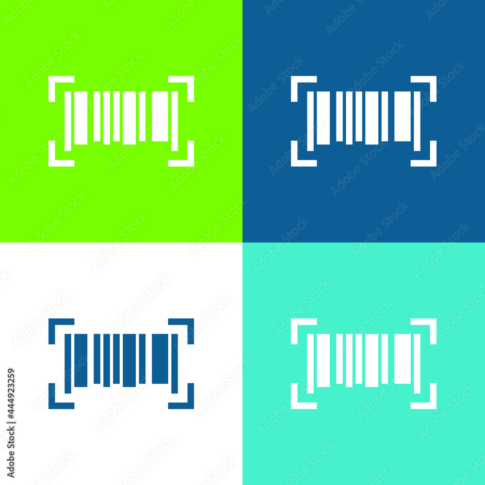 Barcode Flat four color minimal icon set Barcode Flat four color minimal icon set