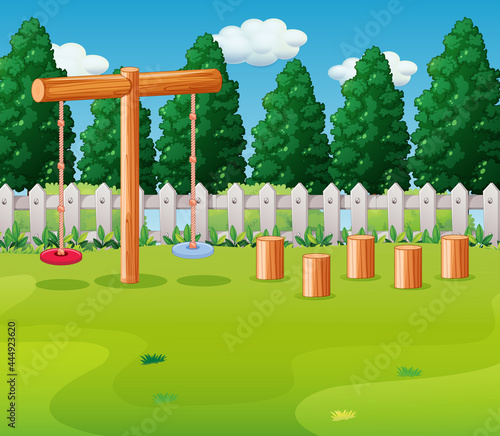 Empty playground outdoor scene