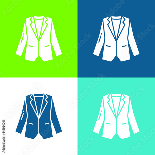 Blazer Flat four color minimal icon set