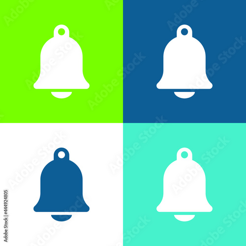 Big Church Bell Flat four color minimal icon set