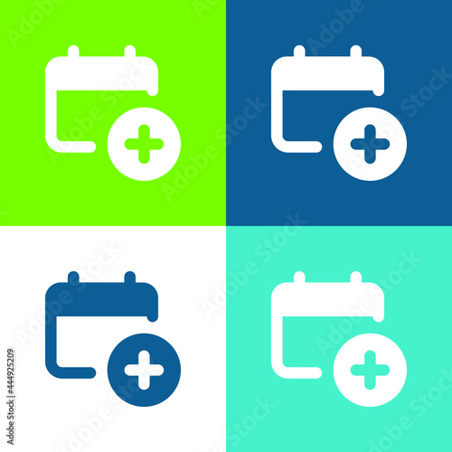 Add Flat four color minimal icon set