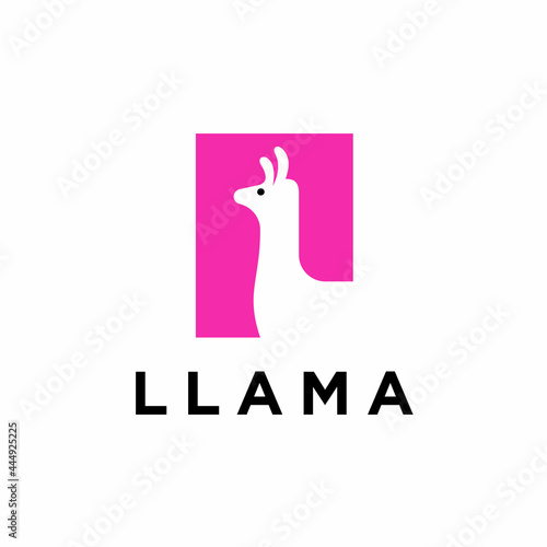 llama logo design icon vector illustration