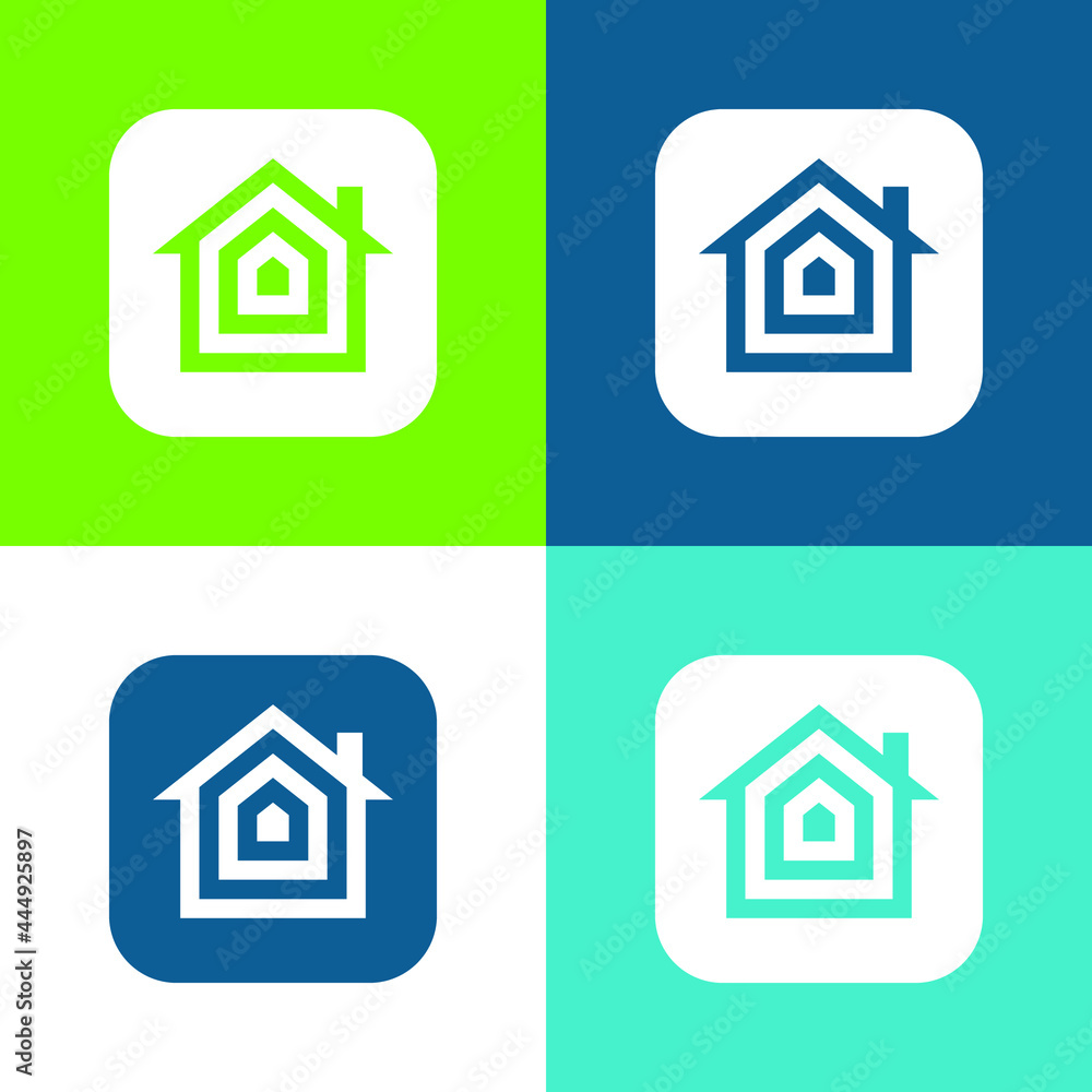 Apple Flat four color minimal icon set Apple Flat four color minimal icon set