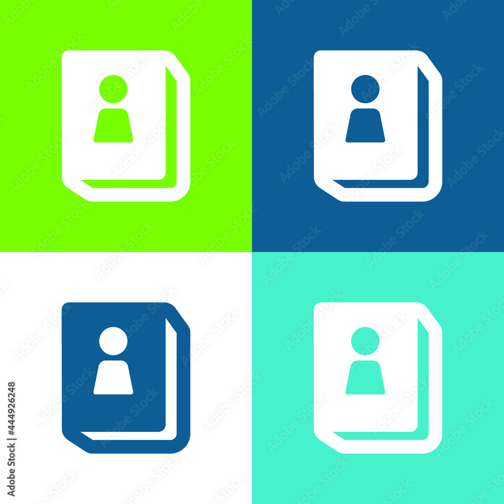 Address Book Flat four color minimal icon set Address Book Flat four color minimal icon set