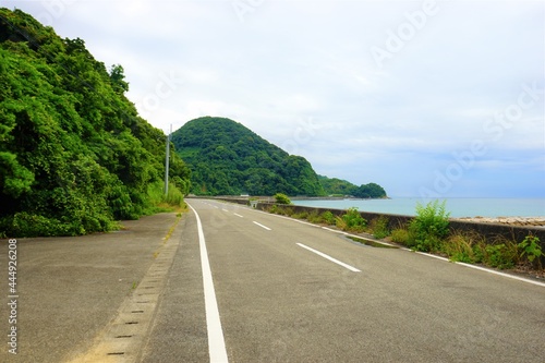 Path to Washigase beach in Gogoshima island, Ehime, Japan - 日本 愛媛県 興居島 鷲ヶ巣海水浴場 道路