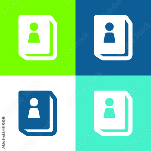 Address Book Flat four color minimal icon set
