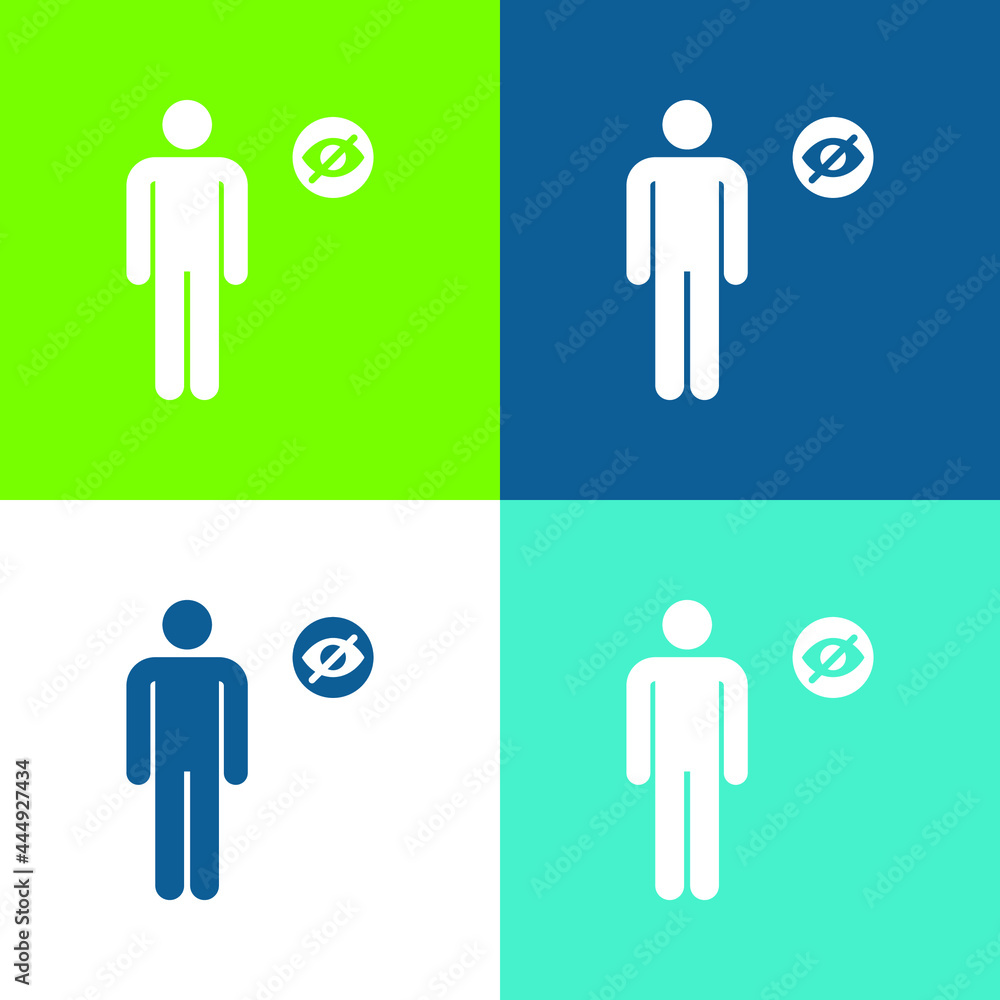 Fototapeta premium Blind Flat four color minimal icon set
