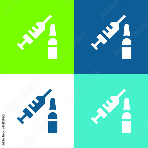 Botox Flat four color minimal icon set