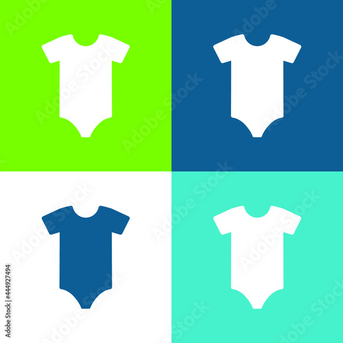Bodysuit Flat four color minimal icon set