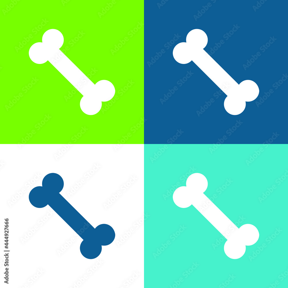 Bone Flat four color minimal icon set Bone Flat four color minimal icon set